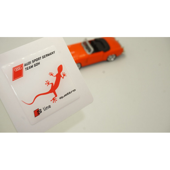 Audi S Line Quattro Gecko Logo Damla Silikon Plaka Logo Arma Amblem Yeni Stil