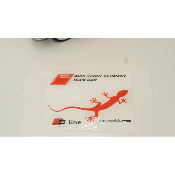 Audi S Line Quattro Gecko Logo Damla Silikon Plaka Logo Arma Amblem Yeni Stil - 3