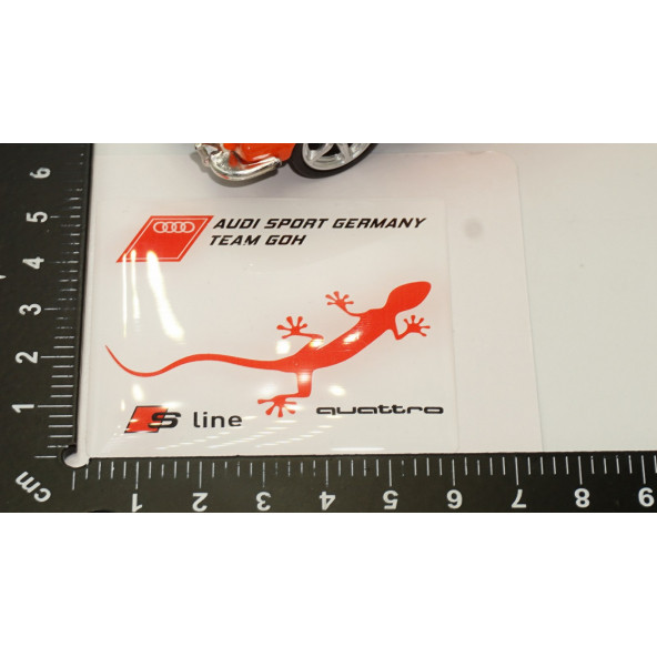 Audi S Line Quattro Gecko Logo Damla Silikon Plaka Logo Arma Amblem Yeni Stil - 6