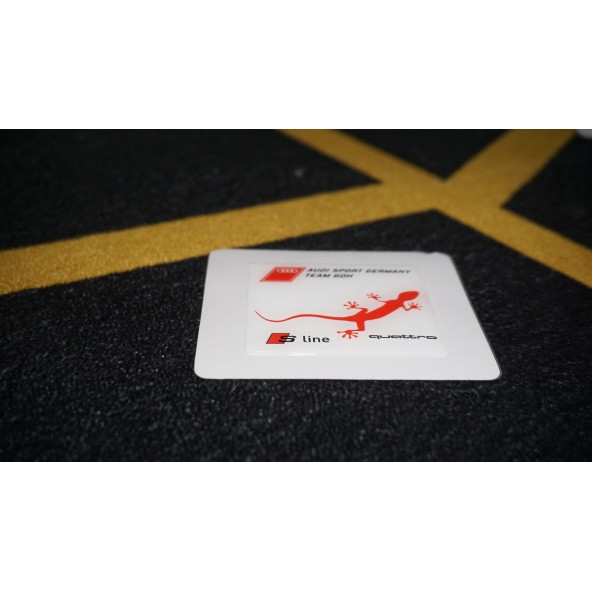 Audi S Line Quattro Gecko Logo Damla Silikon Plaka Logo Arma Amblem Yeni Stil - 7