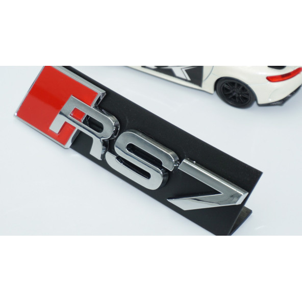 DK Tuning RS7 Gümüş Kırmızı 3D Ön Panjur Logo Audi İle Uyumlu - 3