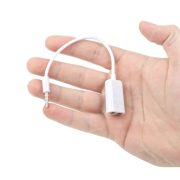 DARK 4 PIN 3.5MM STEREO ERKEK/2x3.5MM STEREO DISI CEVIRICI Y KABLO(DK-CB-AU - 8