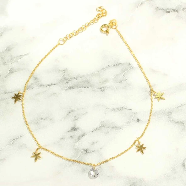 925 Ayar Gümüş Yuvarlak Zirkon Taşlı Yusufçuk Model Halhal - Resim 2