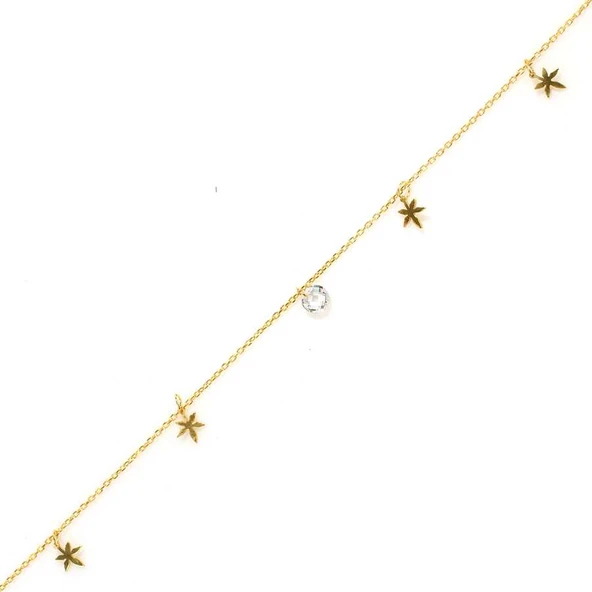 925 Ayar Gümüş Yuvarlak Zirkon Taşlı Yusufçuk Model Halhal ürün görseli