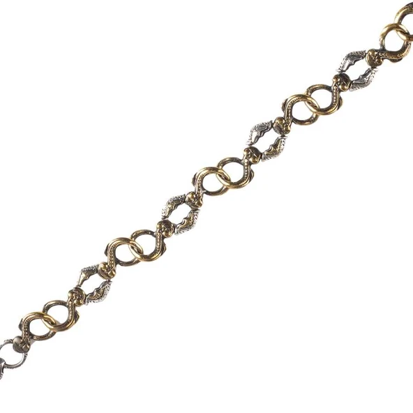 925 Ayar Gümüş ve Bronz Karışımı Antik Bileklik - Resim 2