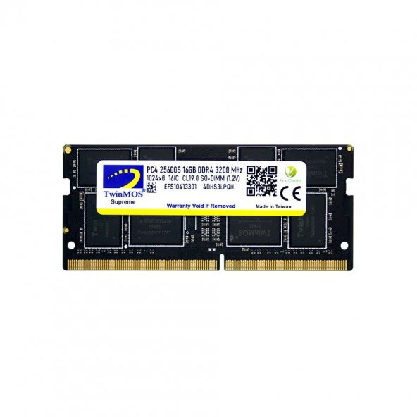 TWINMOS 16GB DDR4 3200MHZ NOTEBOOK RAM MDD416GB3200N