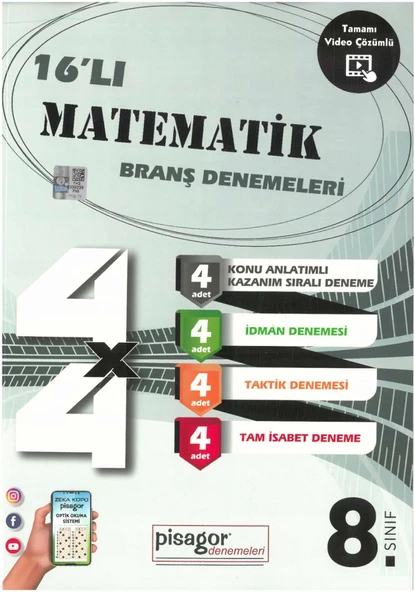 Zeka Küpü 8.Sınıf Pisagor 16lı Matematik Branş Denemeleri