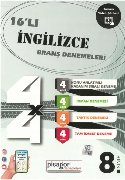 Zeka Küpü 8.Sınıf Pisagor 16lı İngilizce Branş Denemeleri