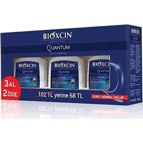 Bioxcin Quantum 3 Al 2 Öde Kuru/Normal Saçlar İçin Saç Dökülme Önleyici Şampuan ürün görseli 1