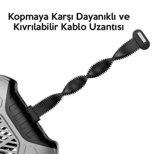 Polham Baseus X-Men İphone Telefon Soğutucu Radyotörü, Şarj ve Kulaklık Girişli Telefon Soğutucusu - 4