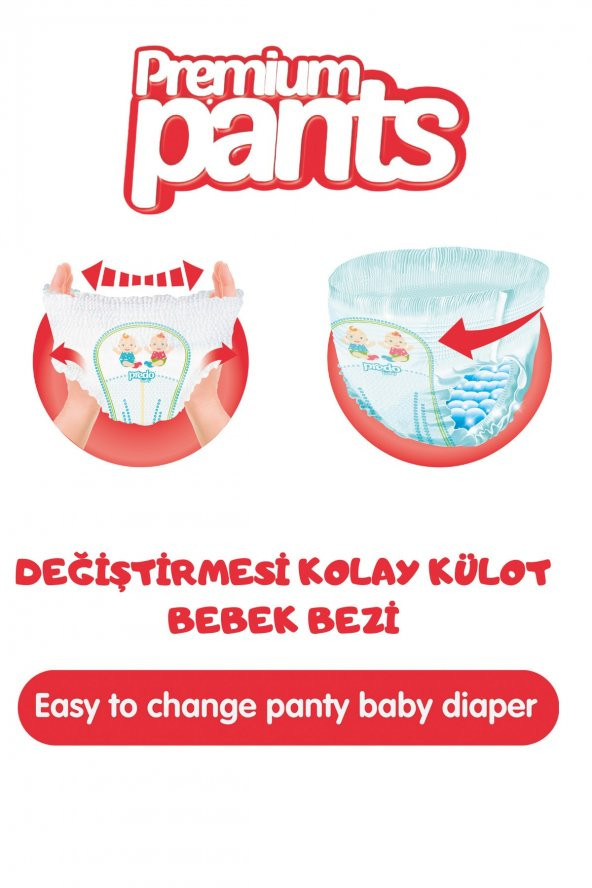 PREDO Premium Pants Külot Bezi 3 Numara 44 Adet + Islak Mendil 40lı - 3