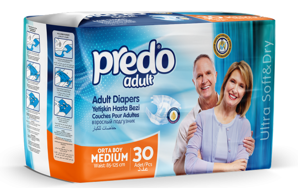 PREDO Predo Adult Yetişkin Bezi Medium Size 30 Adet