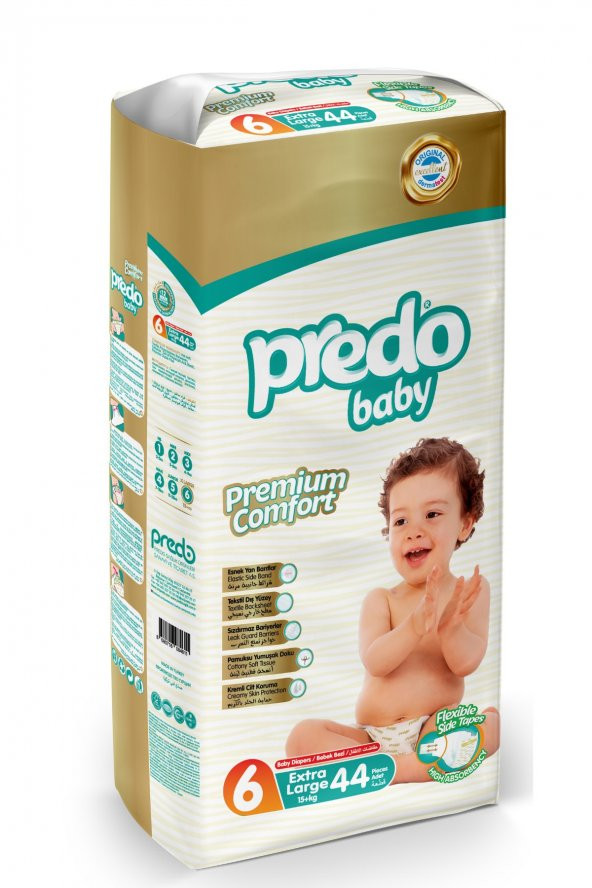 PredoBaby Premium Comfort Bebek Bezi 6 Numara (15+kg) Extra Large 44 Adet