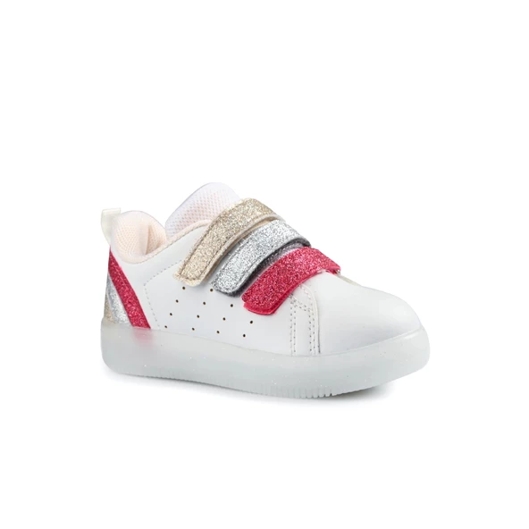 Vicco Sun Işıklı Kız Bebe Beyaz/Fuşya Sneaker