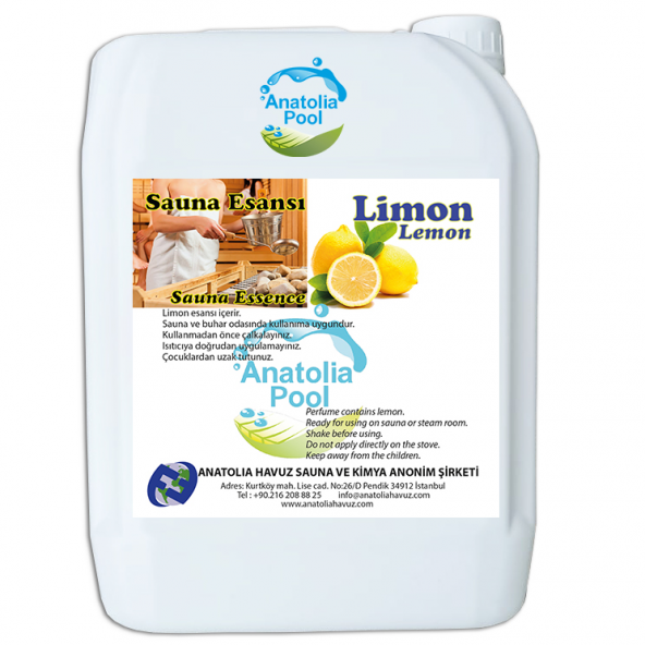 Anatolia Pool Sauna Buhar Esansı Limon 5 Lt (Sauna Essence Lemon)