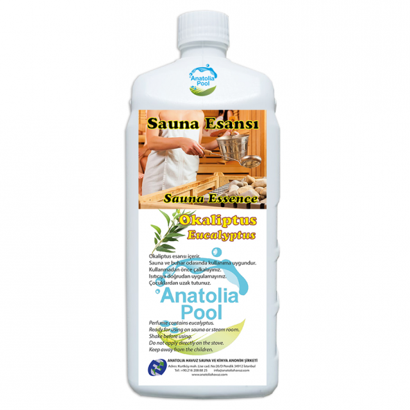 Anatolia Pool Sauna Buhar Esansı Okaliptus 1 Lt (Sauna Essence Eucalyptus)