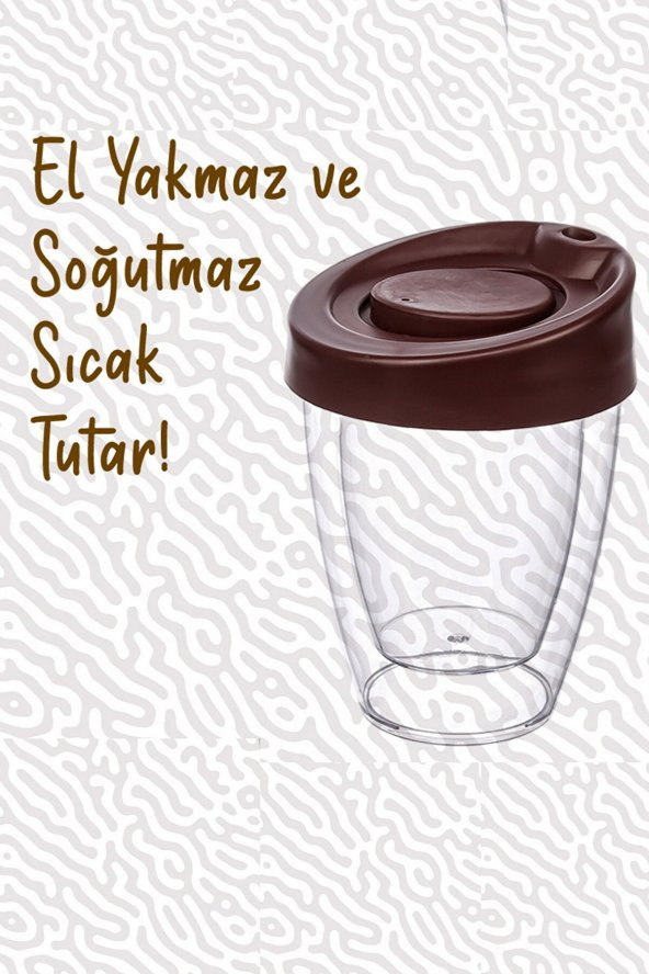 Yayke Kapaklı El Yakmaz Termos Bardak