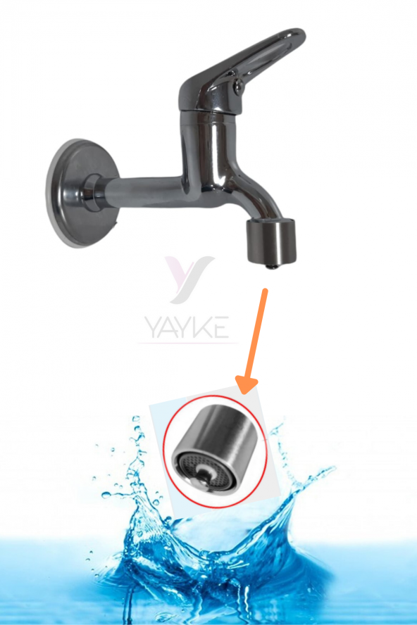 Yayke Aç Kapa Perletörlü Bas Çek Musluk Uçlu Uzun Musluk Tuvalet Bahçe Çeşme Balkon Lavabo Wc Musluk - 2