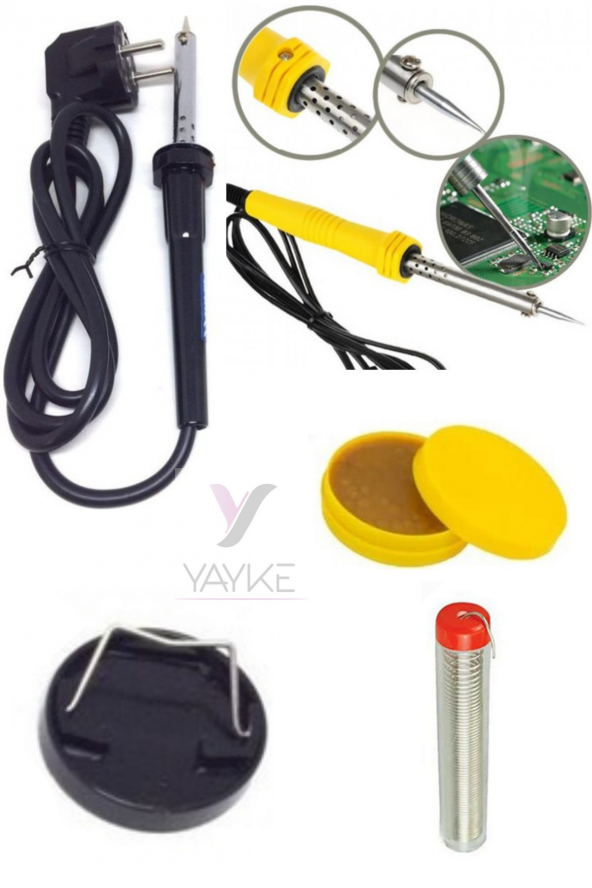 Yayke 40 Watt Profesyonel Lehim Kalem Havya Lüx Set Lehim Teli +Lehim Pastası +Mini Sehpa - 4