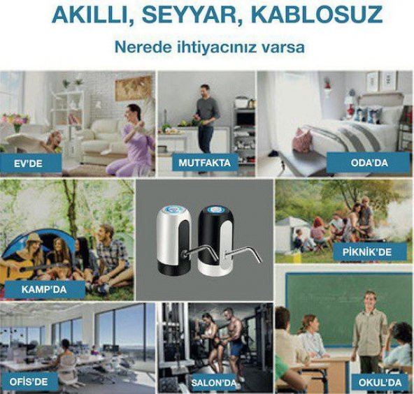 Yayke Usb Şarj Edilebilir Otomatik Damacana Su Pompası - 2