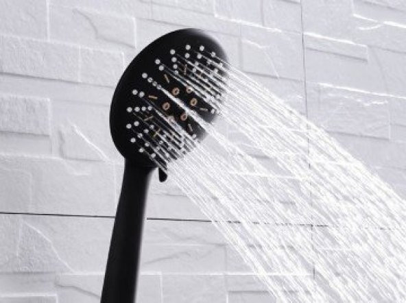 Yayke Piano Black Duş Başlığı Çift Fonksiyonlu Tasarruflu Duş Başlığı - 3