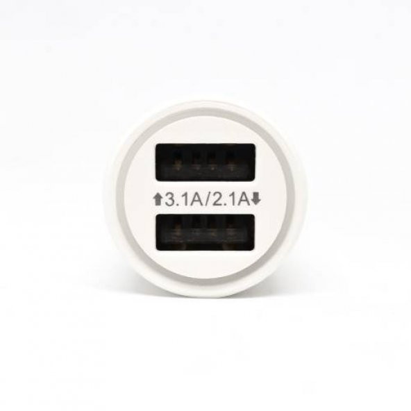 Winex W001 USB A Çift Çıkışlı 3.1A Araç Şarj Aleti Beyaz - 2