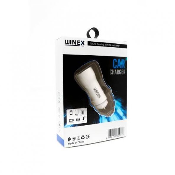 Winex W001 USB A Çift Çıkışlı 3.1A Araç Şarj Aleti Beyaz - 5