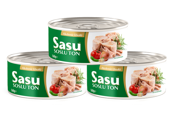 Sasu Akdeniz Usulü Ton Balığı 3x160 G Bütün Dilim