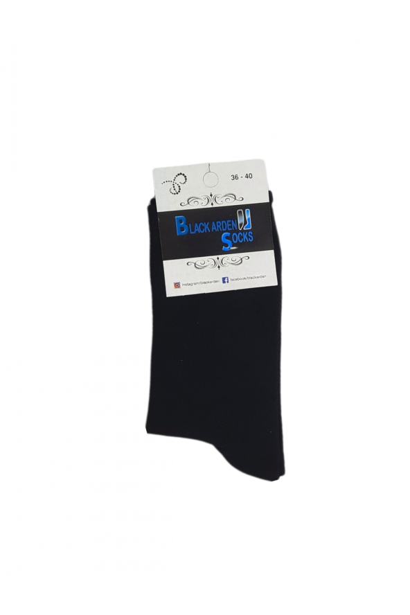 Unisex Tekli Düz Siyah Soket Çorap 36-40 Numara BT-0465
