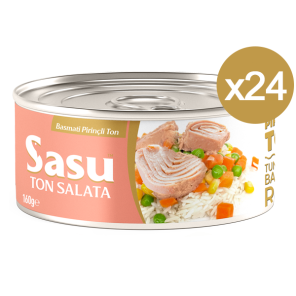 Sasu Basmati Pirinçli Ton Salata 24x160 gr İri Parça (1Koli)