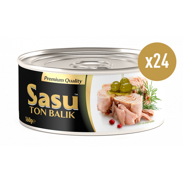 Sasu Zeytinyağlı Ton Balığı 1 Koli 24x160 gr Bütün Dilim