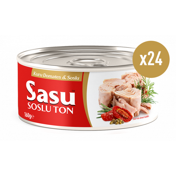 Sasu Kuru Domates & Soslu Ton Balığı 24x160G Bütün Dilim