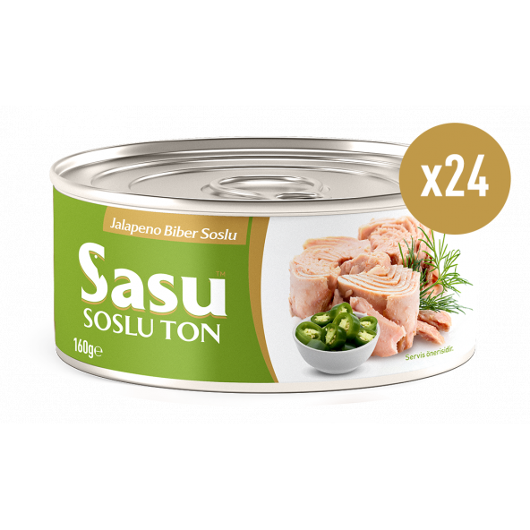 Sasu Jalapeno Biberli Ton Balığı 1 Koli 24x160 gr Bütün Dilim