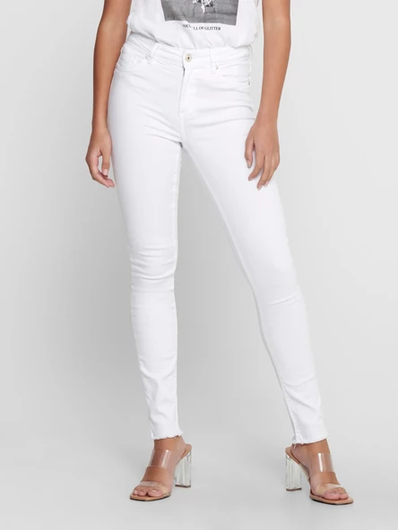 ONLY Bayan Bilekte Paça Beyaz Renk Kot Pantolon 15155438