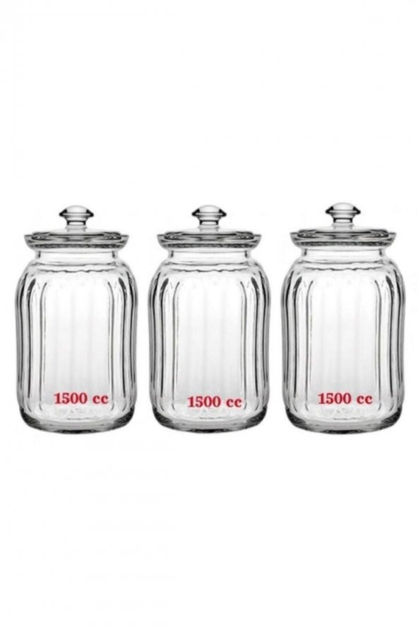 Paşabahçe Viva Cam Kavanoz 1500 Cc X 3 Adet  96394 (silikon Kapaklı)