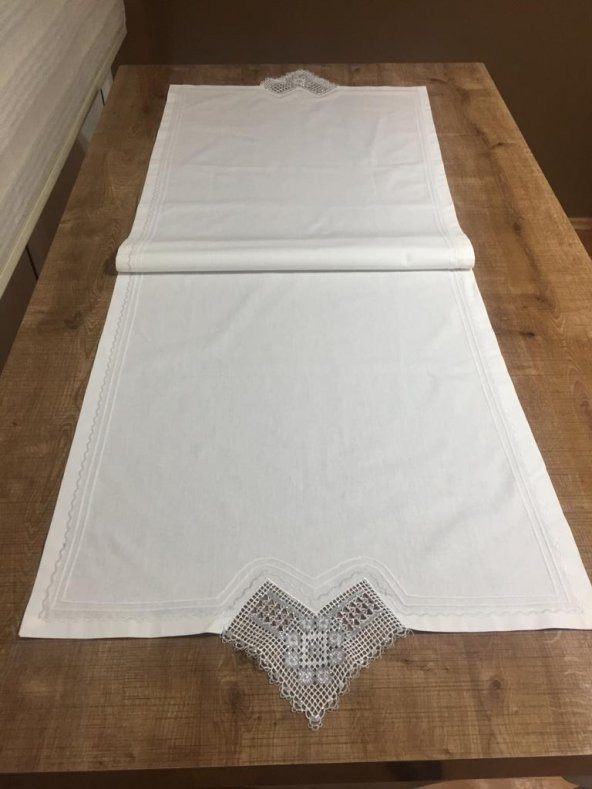 Finezza Batik Gümüş Dantelli Pamuk Kumaş Beyaz Mutfak Takımı 17 Parça - 442 - 8