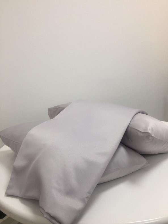 Finezza Flora Pamuk Saten Açık Gri  Çarşaf & Yastık Takımı 3 Parça - 667 - Resim 3