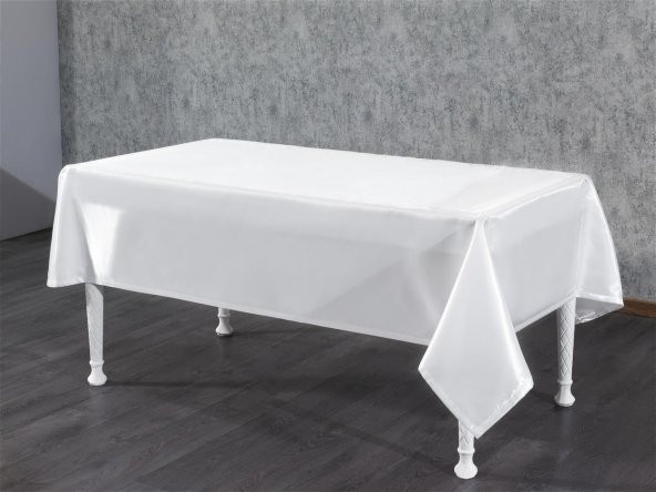 Finezza Kristal Monoray Kumaş Beyaz Masa Örtüsü  Dikdörtgen 140x200 cm - 759
