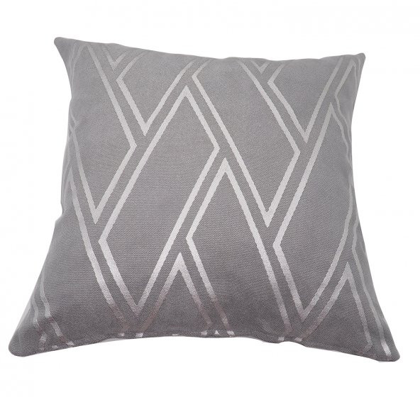 Finezza Geometrik yaldız Baskılı Duck Kumaş Gri/Gümüş Kırlent 45*45 cm - 514 - 2