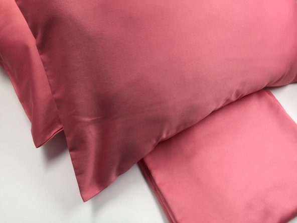 Finezza Flora 100 Pamuklu Pembe Çarşaf & Yastık Takımı 3 Parça - 673 - 2