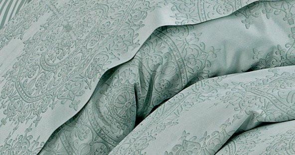 Finezza Tiara Bambu Jakar Kumaş Mint Yeşil Çift Kş.Nevresim Takımı 6 Parça - 637 - Resim 3