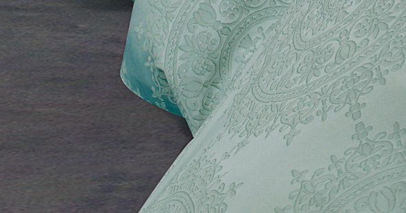 Finezza Tiara Bambu Jakar Kumaş Mint Yeşil Çift Kş.Nevresim Takımı 6 Parça - 637 - Resim 4