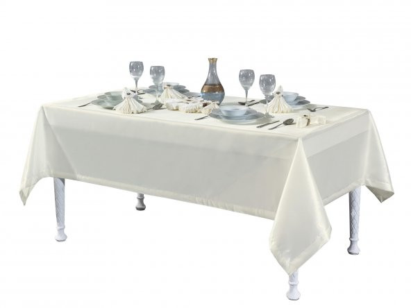 Finezza Kristal Monoray Kumaş Krem Sofra Takımı 8 Kşl. 160x220 cm 17 Prç. - 566 - 5