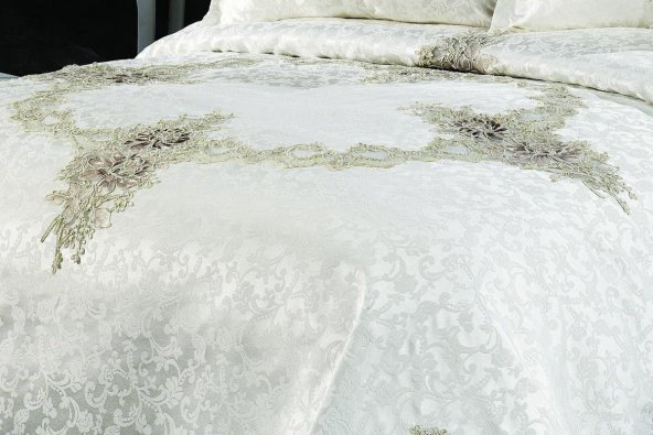 Finezza Jülide Polyester Pamuk Krem Pike Takımı Çift Kişilik 6 Parça - 699 - 3