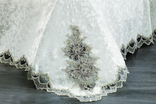 Finezza Jülide Polyester Pamuk Krem Pike Takımı Çift Kişilik 6 Parça - 699 - 5