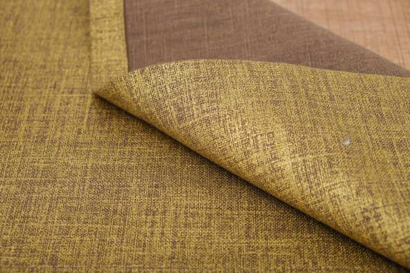 Finezza Linen Baskılı Pamuk/Keten Haki Runner 40*140 cm - 948 - 5