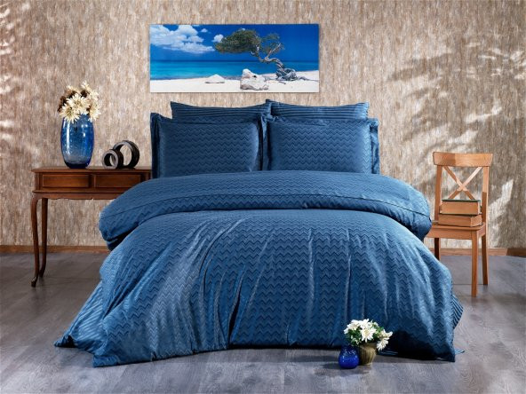 Finezza Odesa Bambu Jakar Kumaş İndigo Çift Kişilik Nevresim Takımı 6 Prç. - 595 ürün görseli