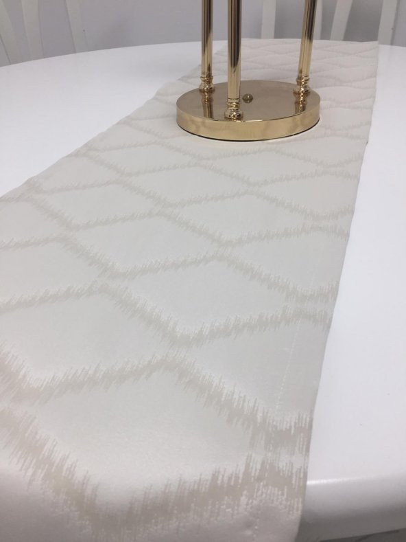 Finezza Simge Jakar Pamuk/Poly Krem Runner 40*140 cm - 681 - 5