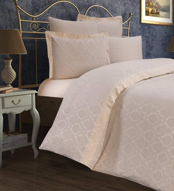 Finezza Monaco Bambu Jakar Kumaş Krem Çift Kişilik Nevresim Takımı 6 Parça - 908 ürün görseli