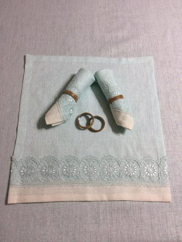 Finezza Duru Güpürlü Etamin Krem Pudra Sofra Takımı 8 kşl. 160x230cm 18Prç.- 140 - 8